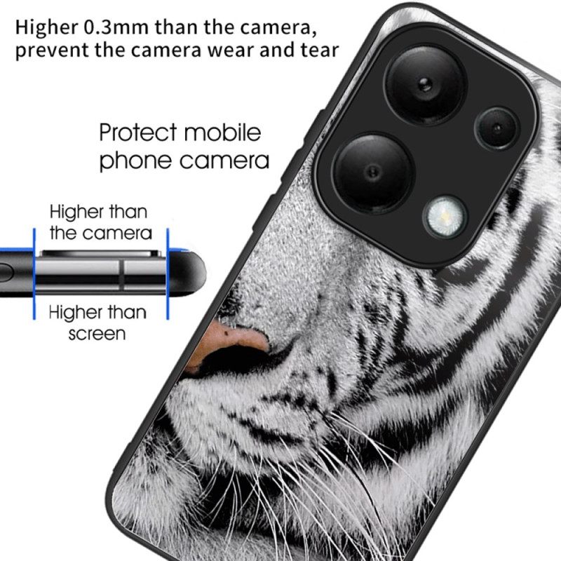 Κάλυμμα Xiaomi Redmi Note 13 Pro 4g Tiger Head Tempered Glass Σιλικόνης