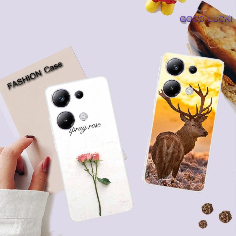 Κάλυμμα Xiaomi Redmi Note 13 Pro 4g Wolf Print Σιλικόνης