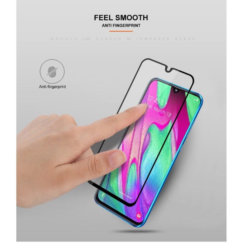 Samsung Galaxy A40 - Full Size Tempered Glass Screen Protector - Μαύρο