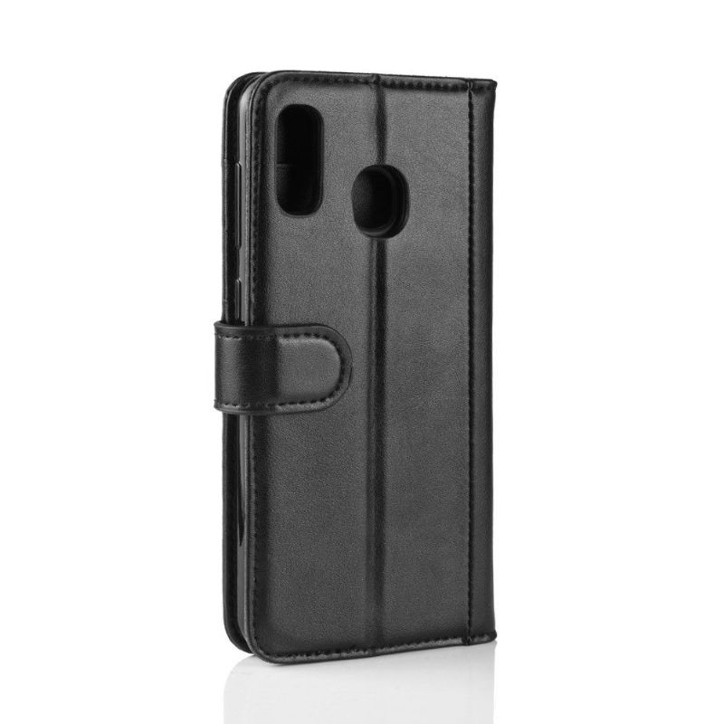 θηκη πορτοφολι Samsung Galaxy A40 Premium Leather - Μαύρο