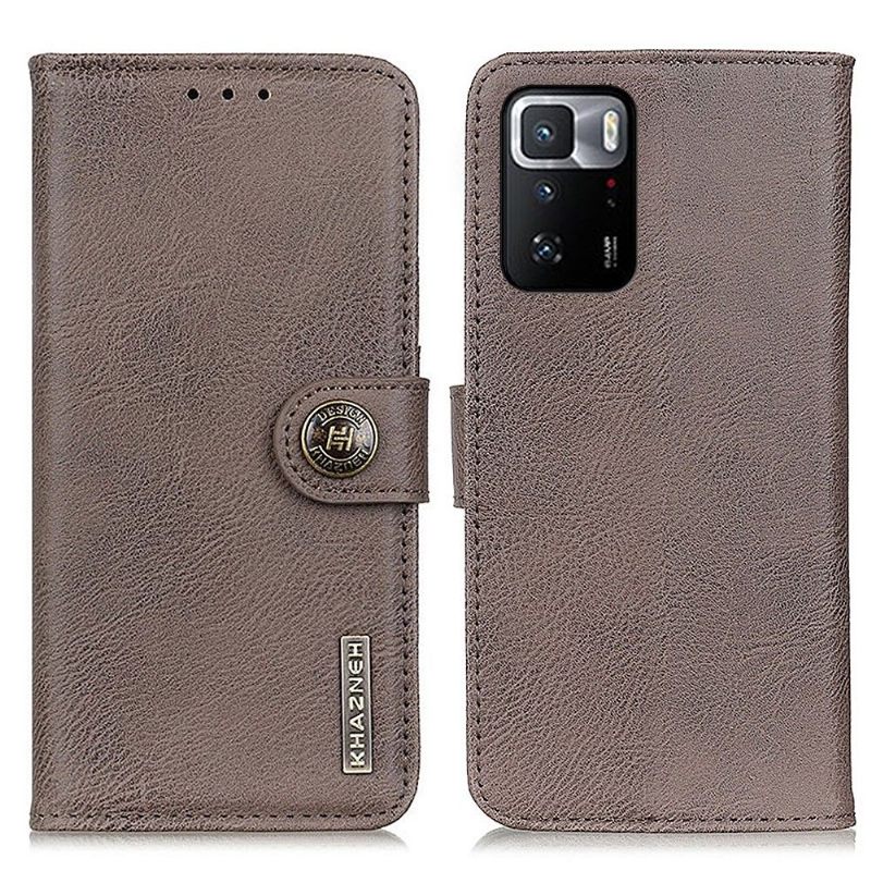 Θήκη Flip Poco X3 GT Κάτοχος Κάρτας Khazneh Leather Effect