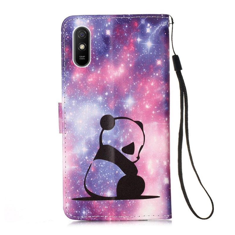 θηκη πορτοφολι Xiaomi Redmi 9A με κορδονι Dreaming Panda