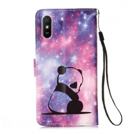 θηκη πορτοφολι Xiaomi Redmi 9A με κορδονι Dreaming Panda