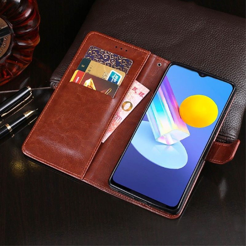 Κάλυμμα Vivo Y72 5G Θήκη Flip Idewei Folio Leather Effect