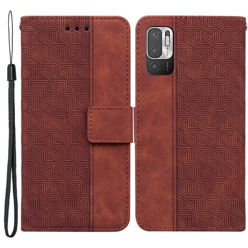 δερματινη θηκη Xiaomi Redmi Note 10 5G / Poco M3 Pro Θήκη Flip Folio Faux Leather Stripes