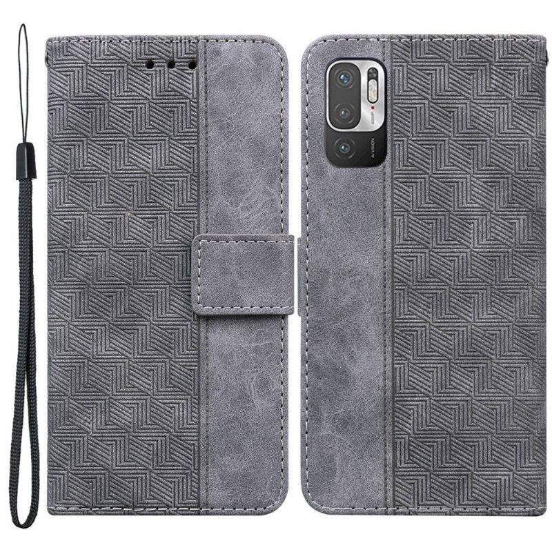 δερματινη θηκη Xiaomi Redmi Note 10 5G / Poco M3 Pro Θήκη Flip Folio Faux Leather Stripes