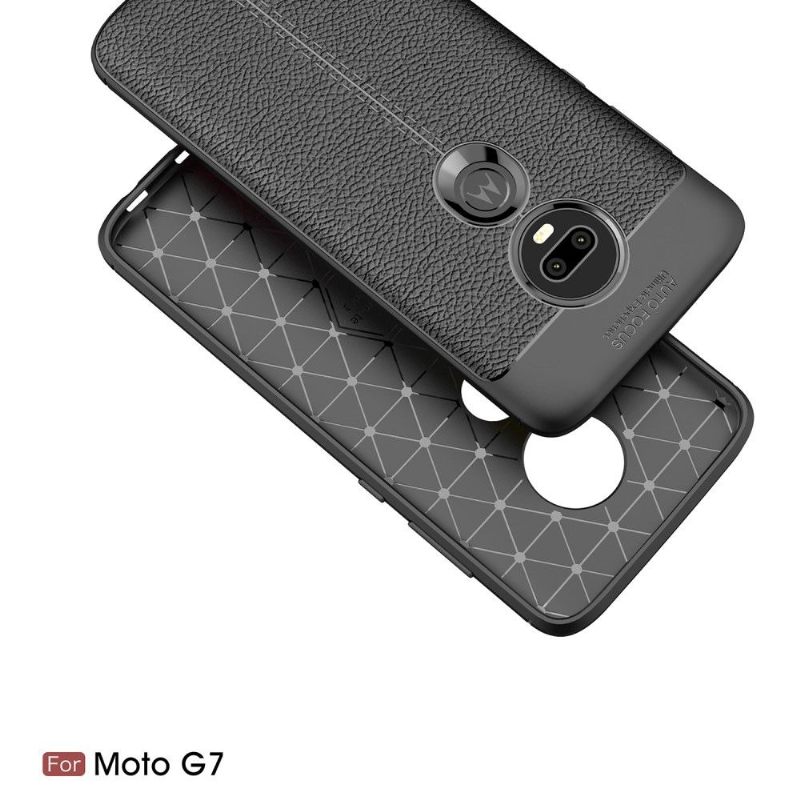 θηκη κινητου Motorola Moto G7 Ζελ Φινιρίσματος Από Ψεύτικο Δέρμα