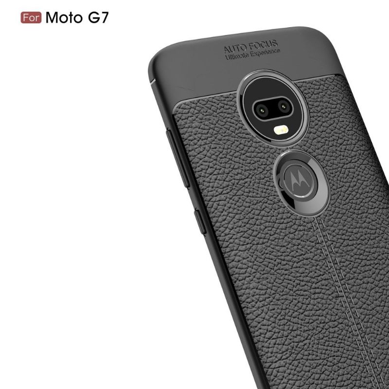 θηκη κινητου Motorola Moto G7 Ζελ Φινιρίσματος Από Ψεύτικο Δέρμα