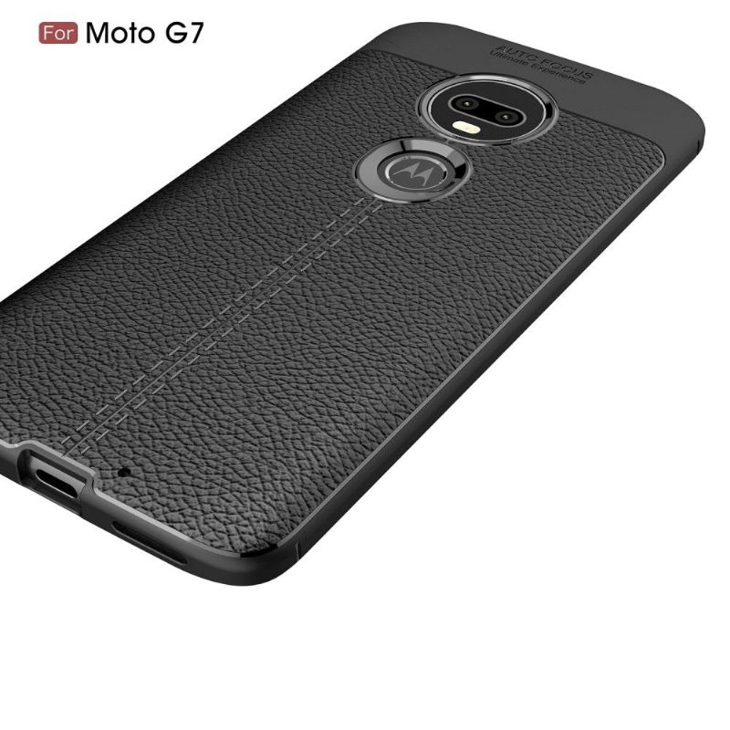 θηκη κινητου Motorola Moto G7 Ζελ Φινιρίσματος Από Ψεύτικο Δέρμα