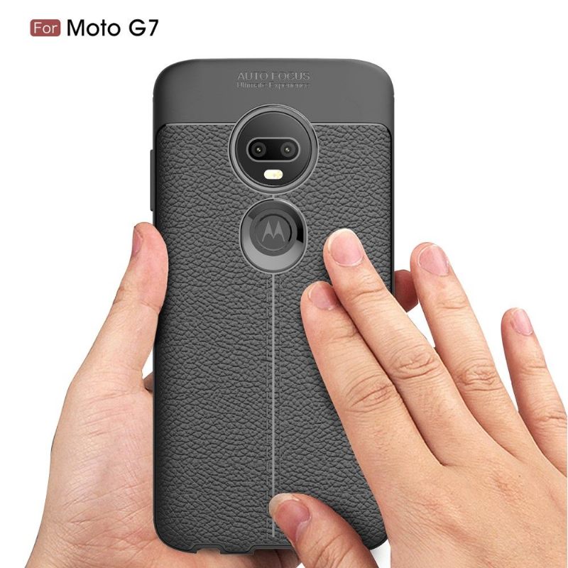 θηκη κινητου Motorola Moto G7 Ζελ Φινιρίσματος Από Ψεύτικο Δέρμα