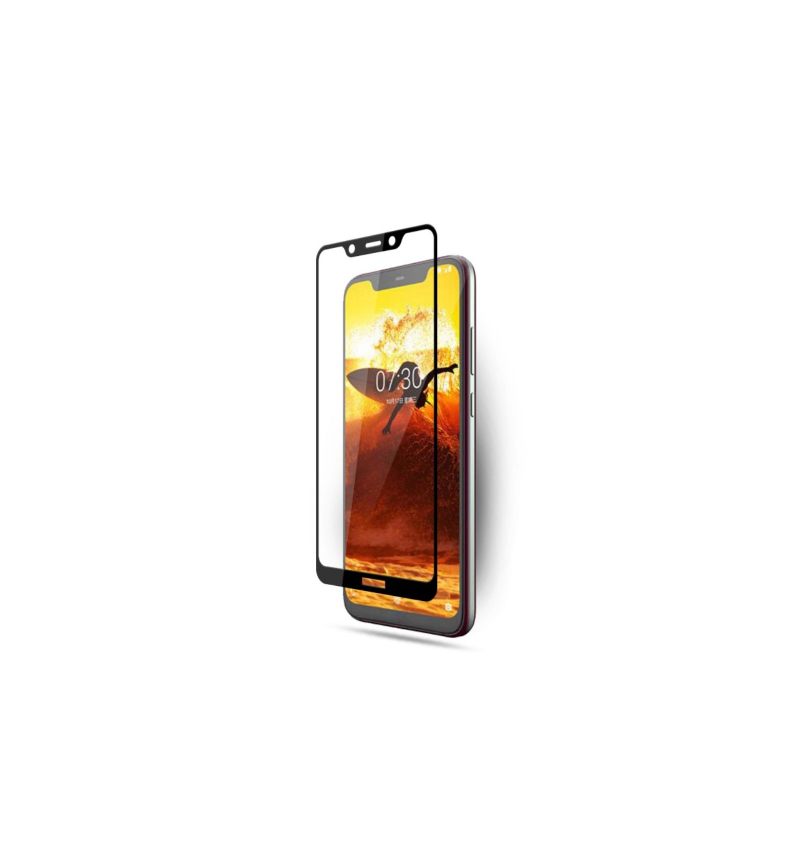 Nokia 8.1 - Full Size Tempered Glass Screen Protector - Μαύρο