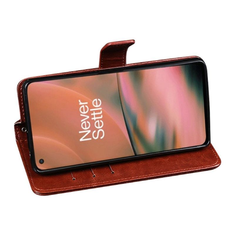 Κάλυμμα OnePlus Nord 2 5G Θήκη Flip Idewei Folio Leather Effect