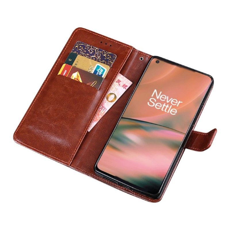 Κάλυμμα OnePlus Nord 2 5G Θήκη Flip Idewei Folio Leather Effect