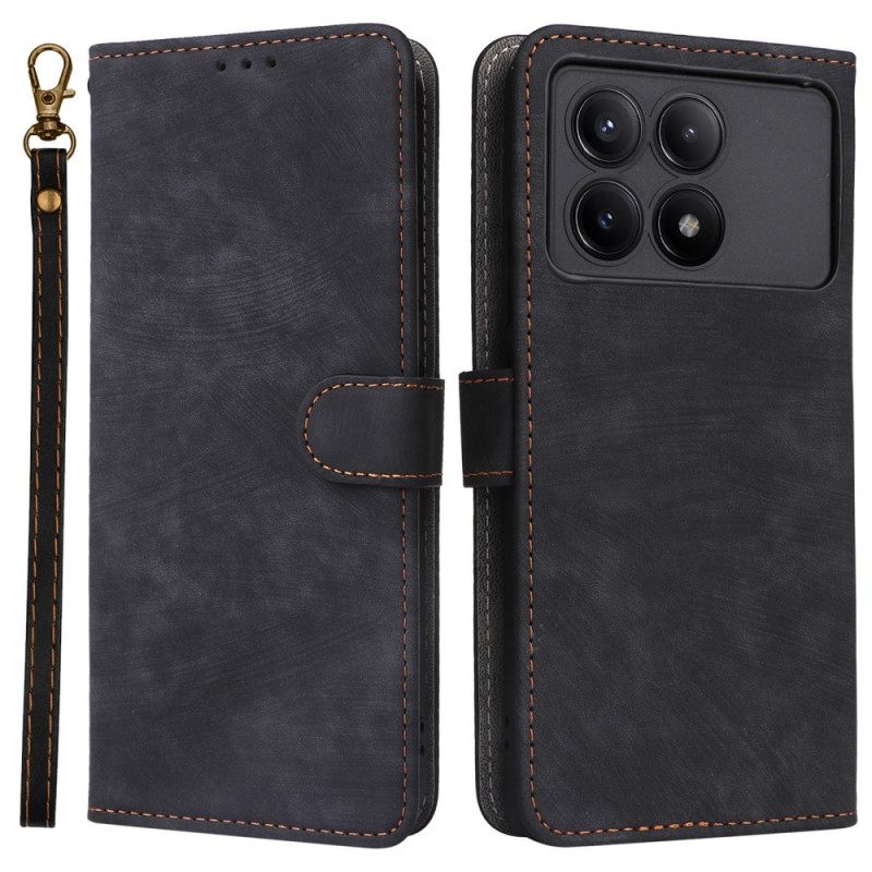 Δερματινη Θηκη Poco X6 Pro 5g Suede Effect Rfid Protection And Lanyard