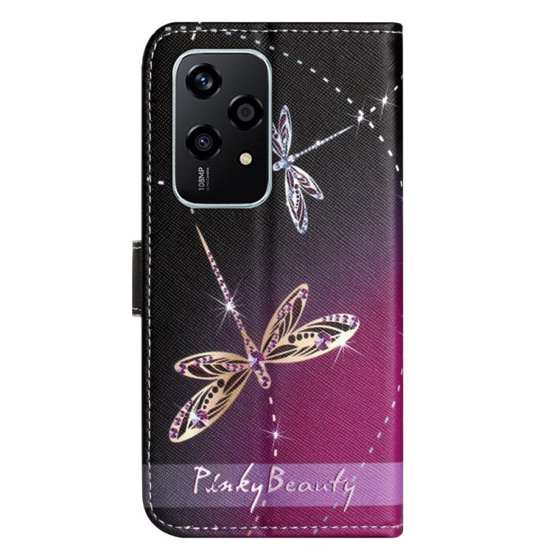 Δερματινη Θηκη Honor 200 Lite Strap-on Dragonflies Σιλικόνης