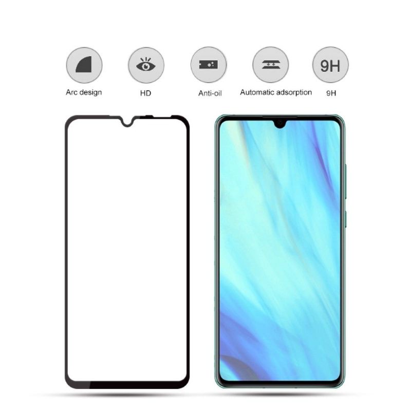 Huawei P30 - Full Size Tempered Glass Screen Protector - Μαύρο