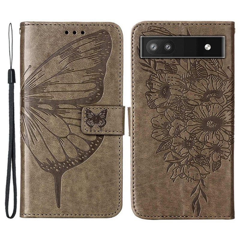 Κάλυμμα Google Pixel 6a Κάτοχος Κάρτας Butterfly Flower