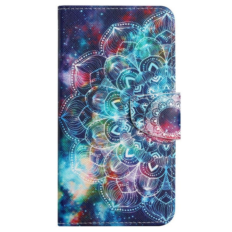 δερματινη θηκη Samsung Galaxy A13 με κορδονι Flashy Strappy Mandala