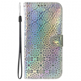 δερματινη θηκη Samsung Galaxy A13 με κορδονι Strappy Psychedelic Flowers