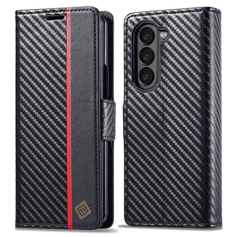 Δερματινη Θηκη Samsung Galaxy Z Fold 5 Carbon Fiber Lc.imeeke