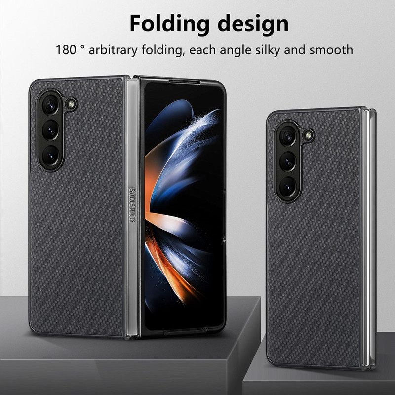 Κάλυμμα Samsung Galaxy Z Fold 5 Κλασική Ίνα Άνθρακα Σιλικόνης