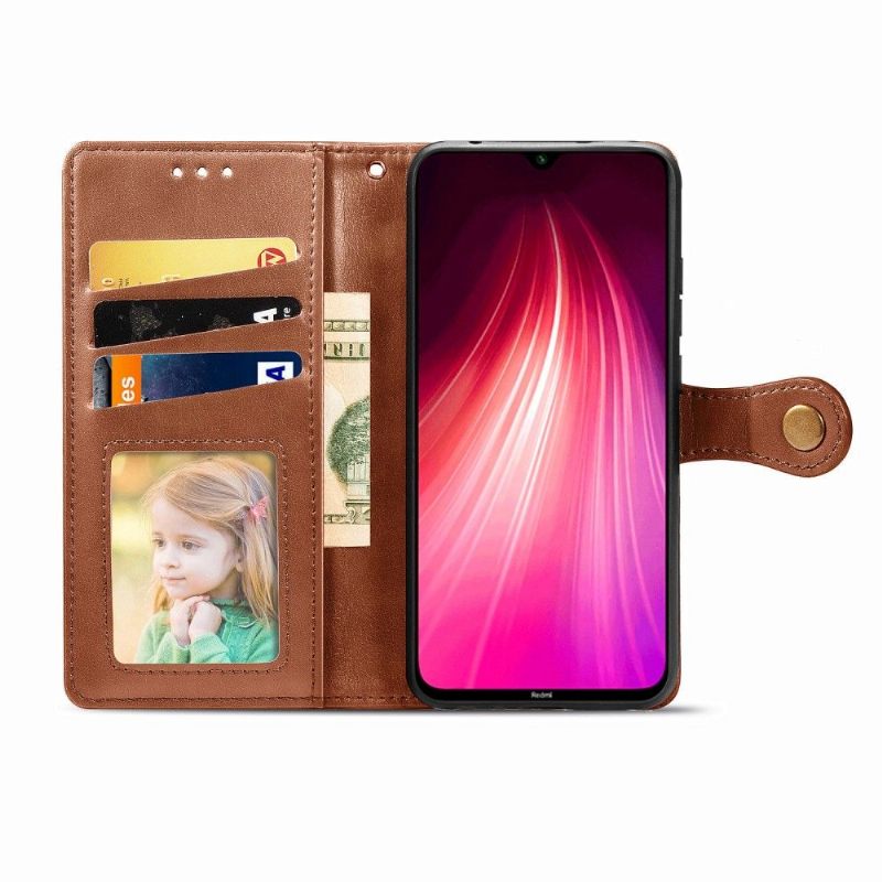 Θήκη Flip Xiaomi Redmi Note 8 2021 Δερμάτινη Κάρτα Indila Faux