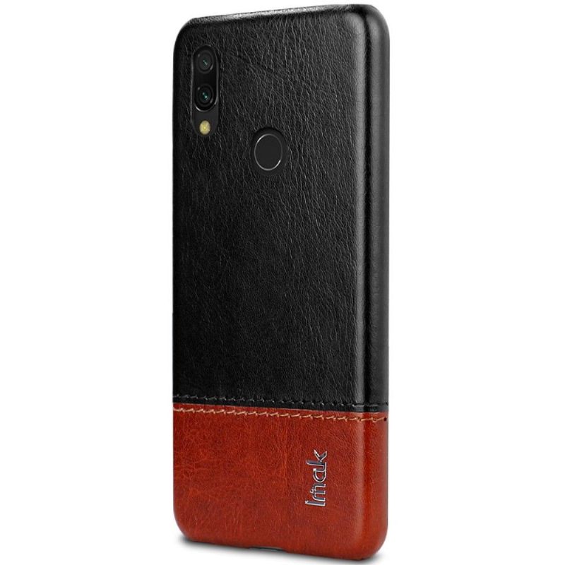 θηκη κινητου Xiaomi Redmi Note 7 Imak Δίχρωμο Imitation Leather - Μαύρο Καφέ