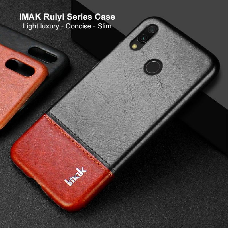 θηκη κινητου Xiaomi Redmi Note 7 Imak Δίχρωμο Imitation Leather - Μαύρο Καφέ