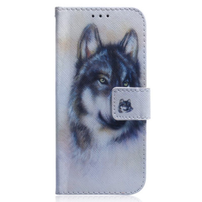 Κάλυμμα Xiaomi Redmi Note 12 5G με κορδονι Strappy Watercolor Wolf