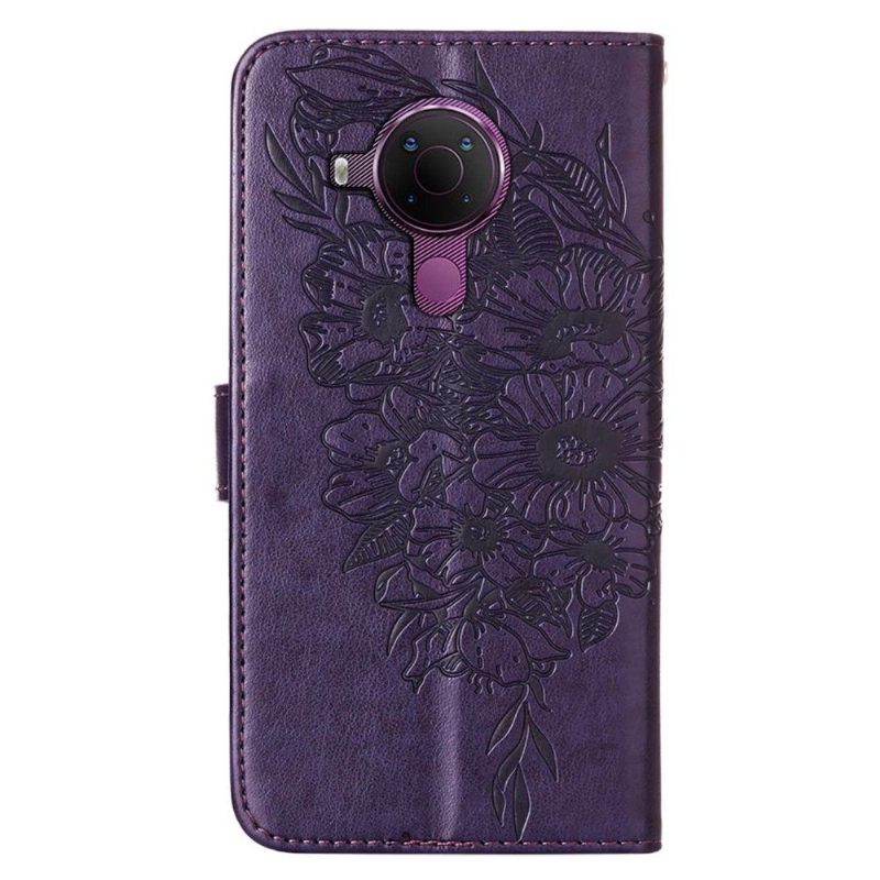 Κάλυμμα Nokia 3.4 / Nokia 5.4 Κάτοχος Κάρτας Butterfly Flower