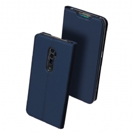 Κάλυμμα Oppo Reno 10x Zoom Business Imitation Leather - Navy Blue