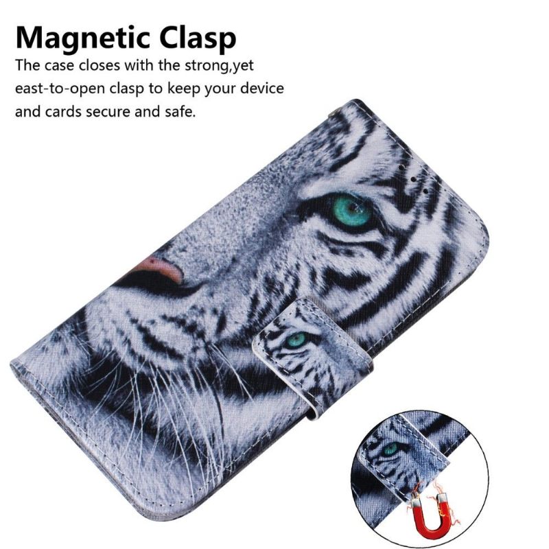 θηκη πορτοφολι Samsung Galaxy S22 Plus 5G Tiger Pattern Λειτουργία Υποστήριξης