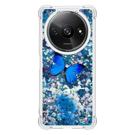 Κάλυμμα Poco C61 Blue Butterfly Glitter