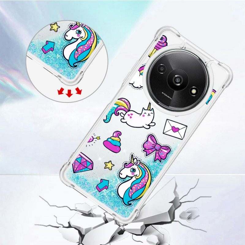 Κάλυμμα Poco C61 Little Unicorn Glitter