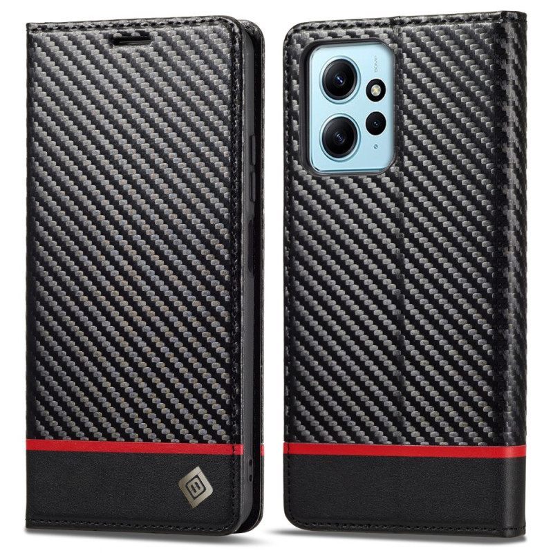 θηκη κινητου Xiaomi Redmi Note 12 4G Θήκη Flip Carbon Fiber Lc.imeeke