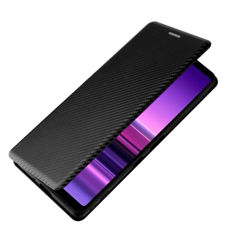 δερματινη θηκη Sony Xperia 1 III Faux Δέρμα Σε Στυλ Ανθρακονημάτων