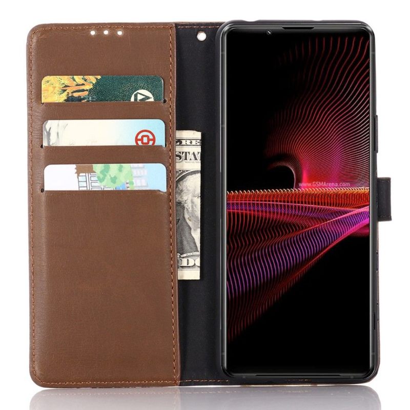 δερματινη θηκη Sony Xperia 1 III Θήκη Flip Retro Faux Leather Folio