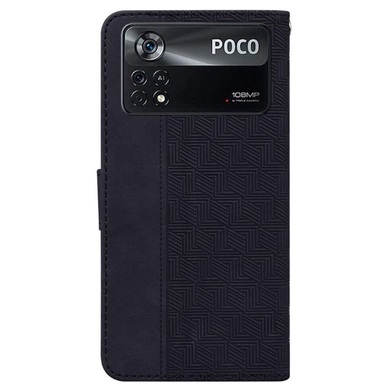 δερματινη θηκη Poco X4 Pro 5G Θήκη Flip Folio Faux Leather Stripes