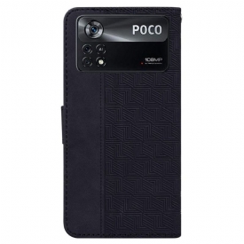 δερματινη θηκη Poco X4 Pro 5G Θήκη Flip Folio Faux Leather Stripes