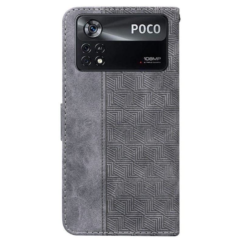 δερματινη θηκη Poco X4 Pro 5G Θήκη Flip Folio Faux Leather Stripes