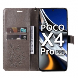 δερματινη θηκη Poco X4 Pro 5G Υποστήριξη Λειτουργίας Butterflies