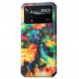 Θήκη Flip Poco X4 Pro 5G δερματινη θηκη Iridescent Cloud Flip Flap