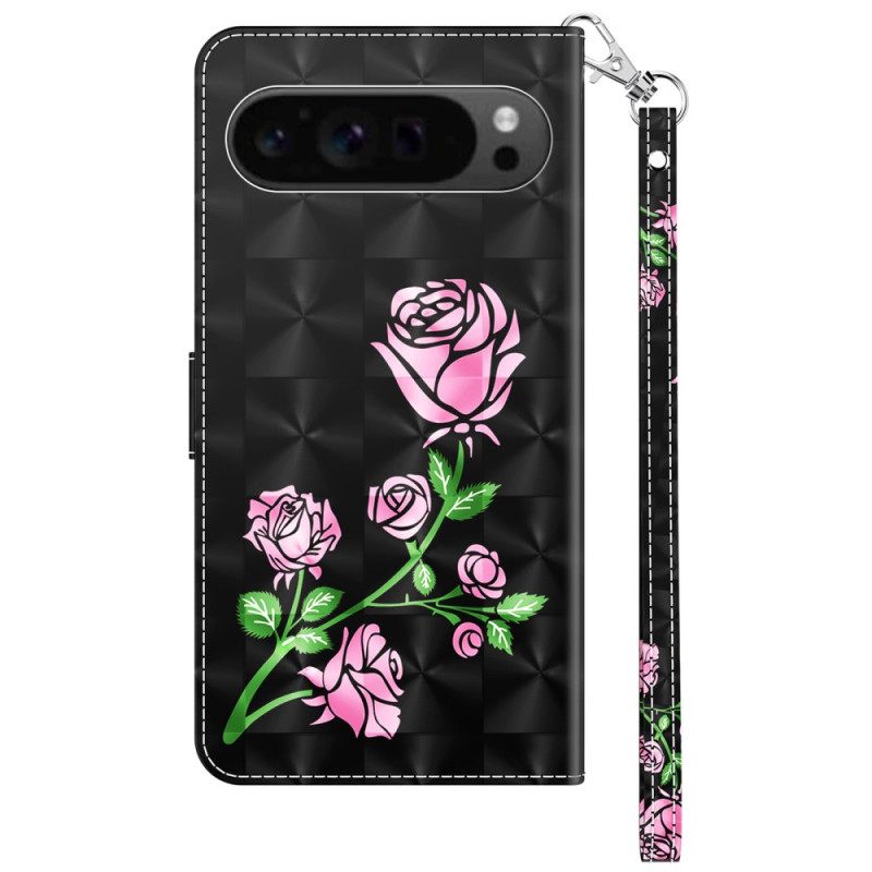 Δερματινη Θηκη Google Pixel 9 Floral Print Strappy