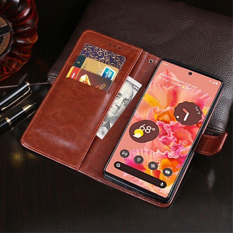 Κάλυμμα Google Pixel 6 Θήκη Flip Idewei Folio Leather Effect