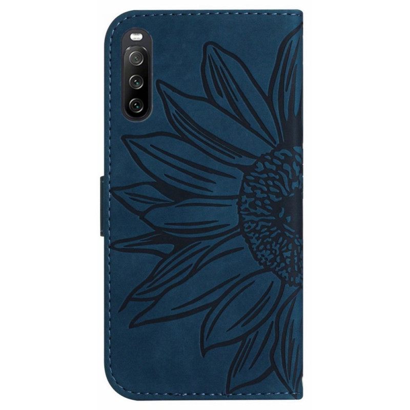 Δερματινη Θηκη Sony Xperia 10 Vi Λουράκι Ώμου Sunflower