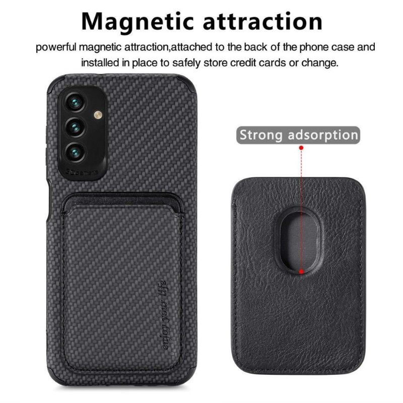 Θήκη Samsung Galaxy M23 5G Κάτοχος Μαγνητικής Κάρτας Carbon Fiber