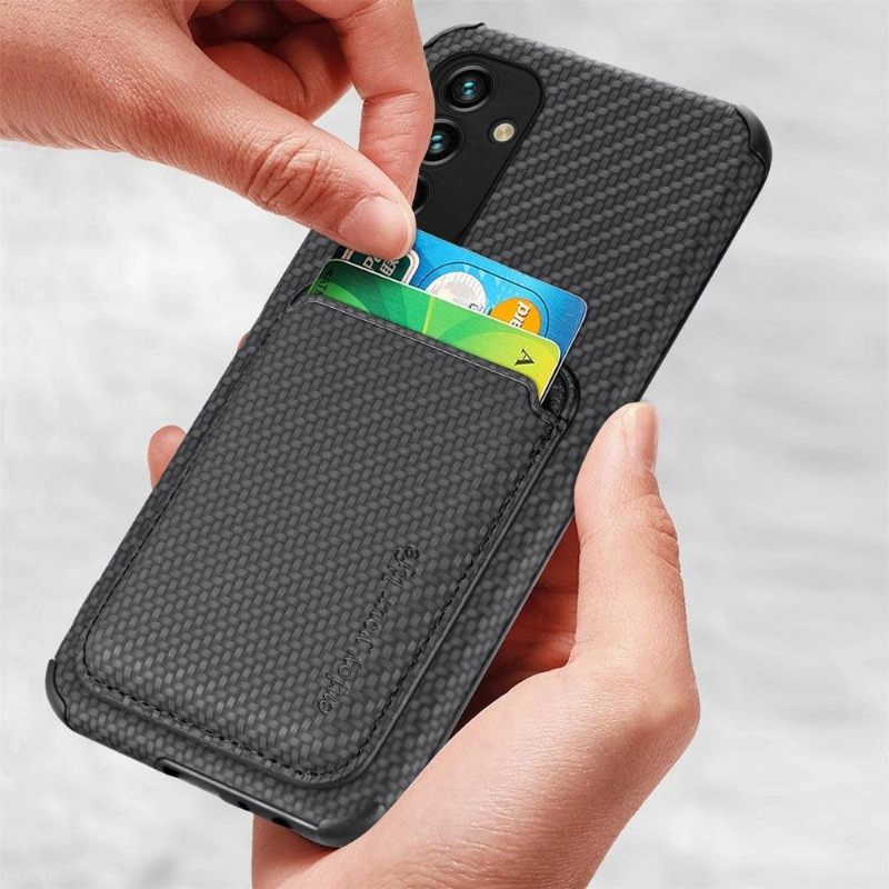 Θήκη Samsung Galaxy M23 5G Κάτοχος Μαγνητικής Κάρτας Carbon Fiber