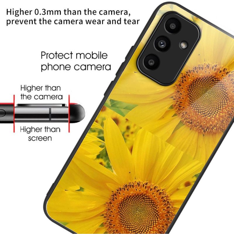 Κάλυμμα Samsung Galaxy A15 Tempered Glass Sunflowers Σιλικόνης