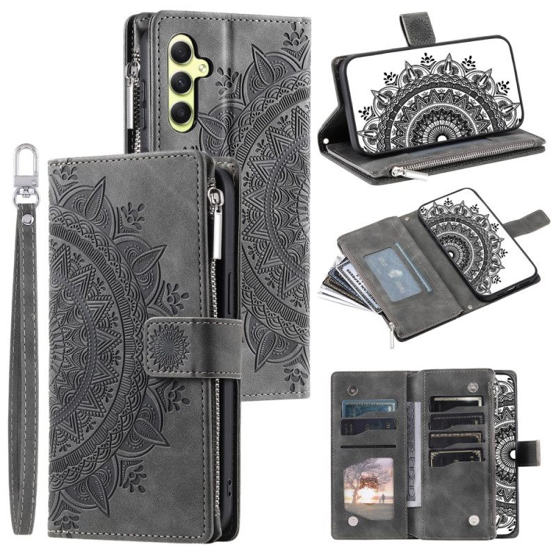 Θηκη Κινητου Samsung Galaxy A15 Θήκες Κινητών Mandala Print Wallet Με Λουράκι