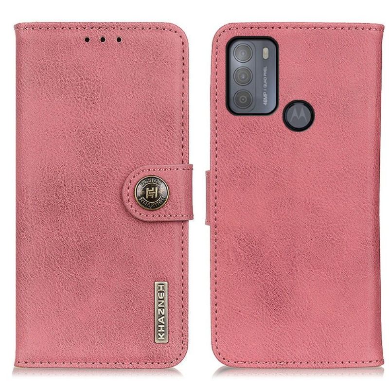 Κάλυμμα Motorola Moto G50 Κάτοχος Κάρτας Khazneh Leather Effect